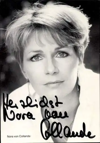 Ak Schauspielerin Nora von Collande, Portrait, Autogramm