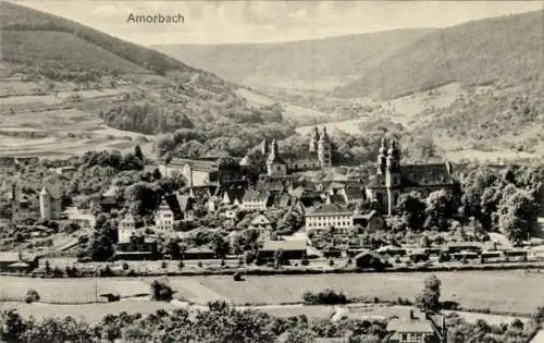 Ak Amorbach im Odenwald Unterfranken, Gesamtansicht, Luftbild