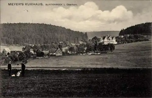 Ak Buntenbock Clausthal Zellerfeld im Oberharz, Blick zu Meyers Kurhaus