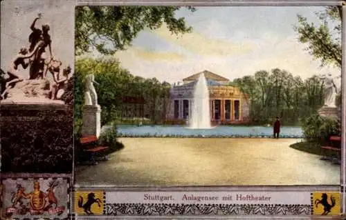 Ak Stuttgart in Württemberg, Anlagensee, Hoftheater