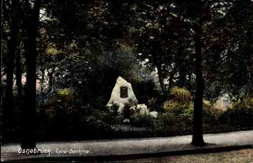 Ak Osnabrück in Niedersachsen, Lyra-Denkmal