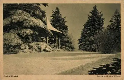 Ak Darmstadt in Hessen, Marienhöhe im Winter