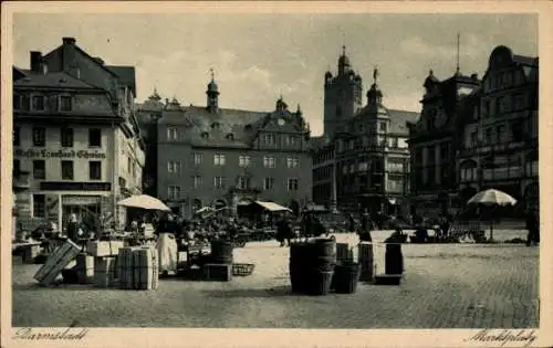 Ak Darmstadt in Hessen, Marktplatz