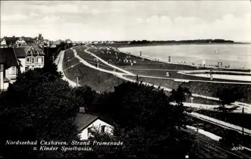 Ak Nordseebad Duhnen Cuxhaven, Strandpromenade, Kinder-Spielbassin