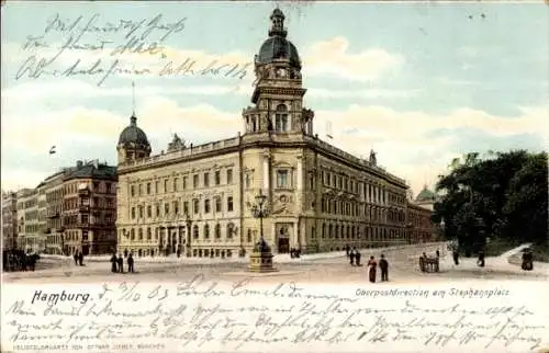 Litho Hamburg, Stephansplatz, Oberpostdirektion