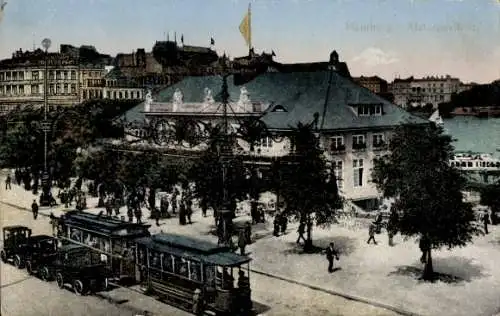 Ak Hamburg Mitte Altstadt, Teilansicht, Straßenbahn