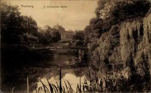 Ak Hamburg Mitte Neustadt, Botanischer Garten, Brücke