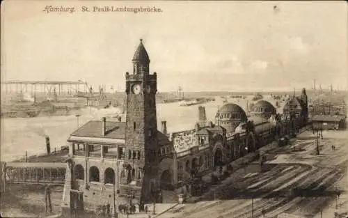 Ak Hamburg Mitte St. Pauli, Landungsbrücke