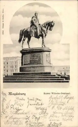 Ak Magdeburg an der Elbe, Kaiser Wilhelm-Denkmal