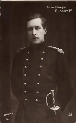 Ak König Albert von Belgien, Portrait in Uniform, Roi Albert de Belgique