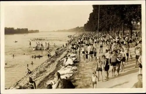 Ak Karlsruhe in Baden, Rheinstrandbad Rappenwört