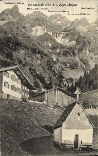 Ak Oberstdorf im Oberallgäu Schwaben, Einödsbach, Panorama