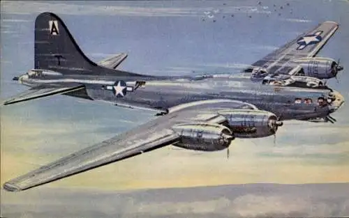 Künstler Ak Petit, L., Amerikanisches Kampfflugzeug, Boeing B-17 Flying Fortress