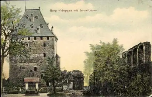 Ak Nideggen in der Eifel, Burg mit Jenseitsturm