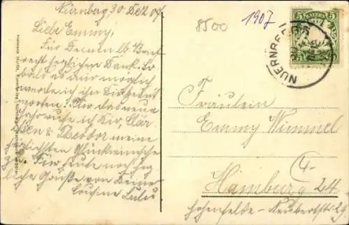 Mondschein Ak Nürnberg in Mittelfranken, Stadttheater