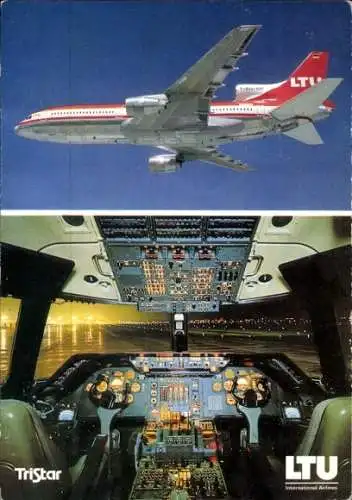 Ak Deutsches Passagierflugzeug, LTU Boeing 757-200, Triebwerk Rolls Royce, TriStar L-1011-1, Cockpit