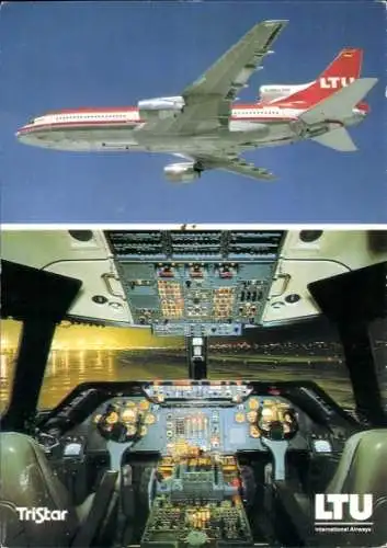 Ak Deutsches Passagierflugzeug, LTU Boeing 757-200, Triebwerk Rolls Royce, TriStar L-1011-1, Cockpit