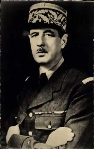 Ak General Charles de Gaulle, Portrait in Uniform