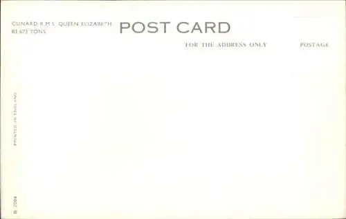 Ak RMS Queen Elizabeth, Cunard Line, New York