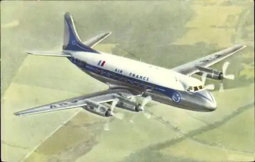 Ak Französisches Passagierflugzeug, Air France, Vickers Viscount