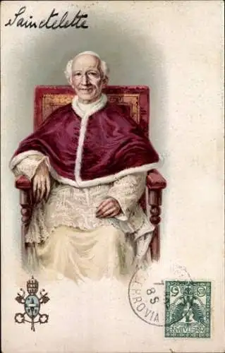 Litho Papst Leo XIII, Thron