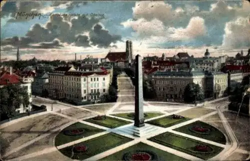 Ak München, Karolinenplatz mit Obelisk