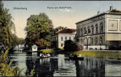 Ak Oldenburg in Holstein, Schloss, Schlosspark, Ruderboote