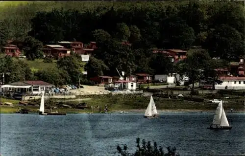 Ak Mademühlen Driedorf im Westerwald, Haus am See, Segelboote