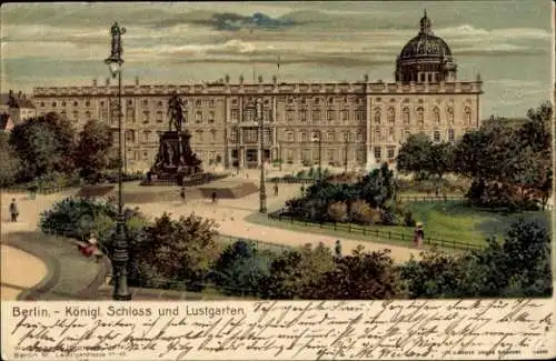 Litho Berlin, Königliches Schloss, Lustgarten