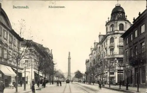 Ak Darmstadt in Hessen, Rheinstraße