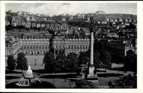 Ak Stuttgart in Württemberg, Schlossplatz, neues Schloss