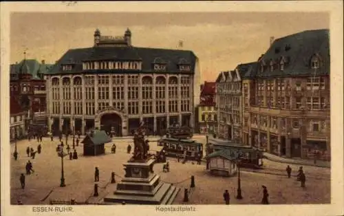 Ak Essen im Ruhrgebiet, Kopstadtplatz, Straßenbahn