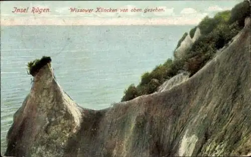 Ak Sassnitz auf Rügen, Wissower Klinken, Teilansicht, Meer