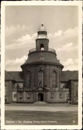 Ak Zwickau in Sachsen, König-Albert-Museum, Eingang