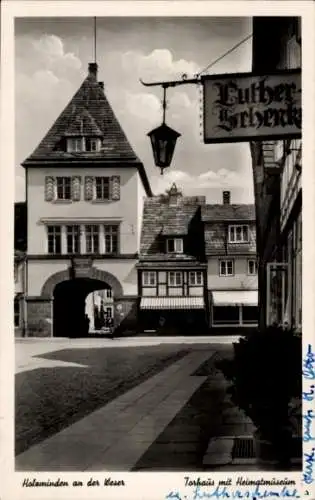 Ak Holzminden an der Weser, Torhaus, Heimatmuseum, Luther Schenke