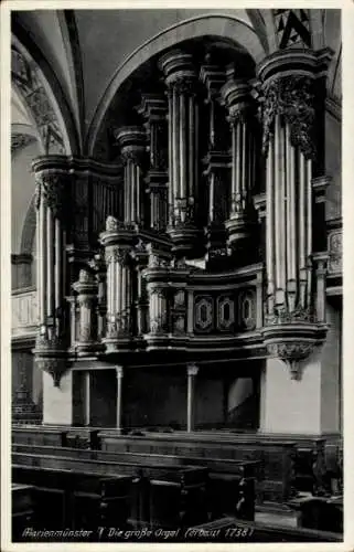 Ak Marienmünster in Westfalen, Die große Orgel