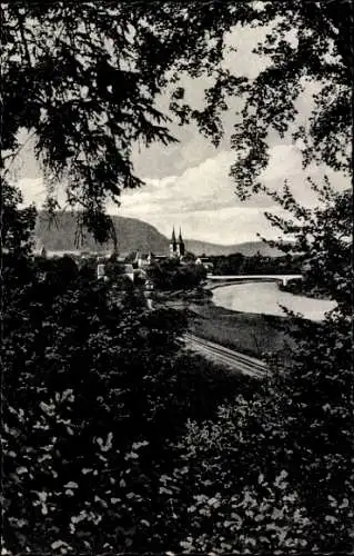 Ak Höxter an der Weser, Blick vom Felsenkeller