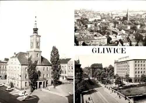 Ak Gliwice Gleiwitz Oberschlesien, Rathaus, Ulica Zwycięstwa