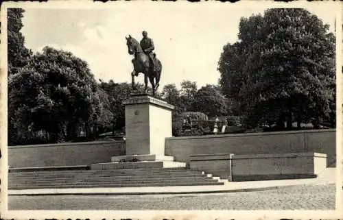 Ak Brüssel, Denkmal König Albert I, Reiterstandbild