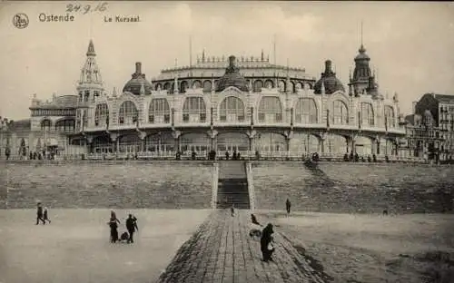 Ak Oostende Ostende Westflandern, Kurhaus, Strand