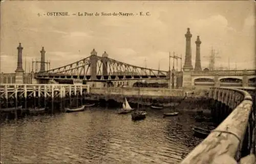 Ak Oostende Ostende Westflandern, Brücke