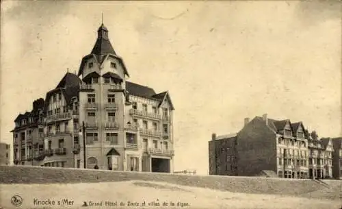 Ak Knokke Knocke Westflandern, Grand Hotel du Zoute, Villen am Seedeich