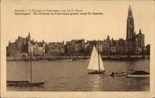 CPA Anvers Anvers Flandre, L'Escaut et Panorama vus de St-Anne