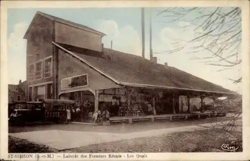 CPA Saint Siméon Seine et Marne, Laiterie des Fermiers Réunis, Les Quais