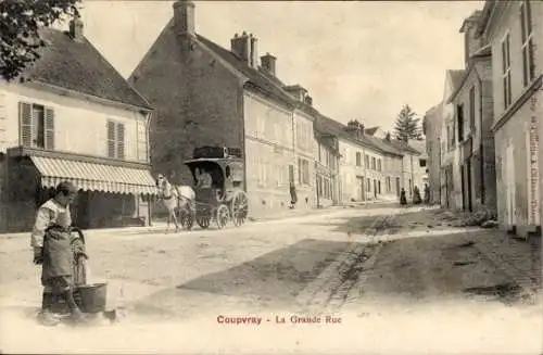 Ak Coupvray Seine et Marne, Grande Rue