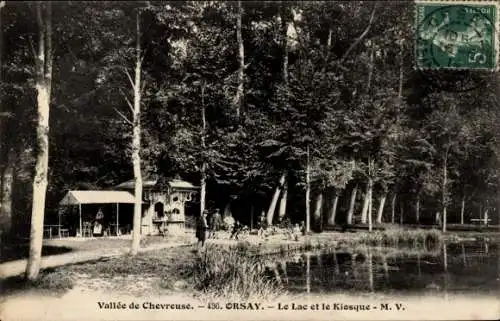 CPA Orsay Essonne, Valle de Chevreuse, Lac, Kiosque