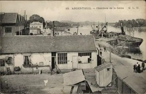 Ak Argenteuil Val d'Oise, Chantiers de la Seine