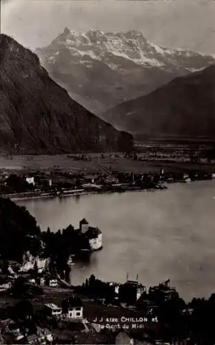 Ak Chillon Montreux Kanton Waadt, Panorama, Dent du Midi