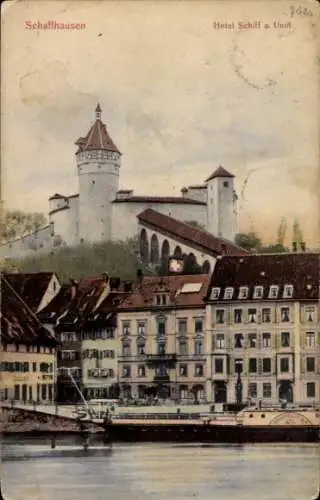 Ak Schaffhausen am Rhein Schweiz, Hotel Schiff u. Unot