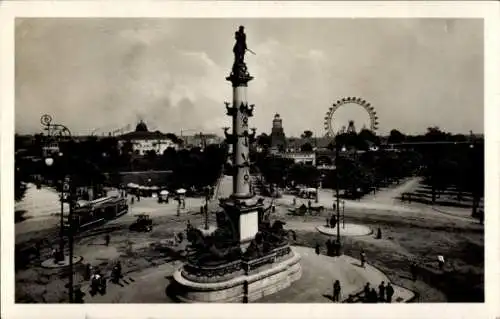 Ak Wien 2 Leopoldstadt, Praterstern, Riesenrad, Tegetthoffdenkmal